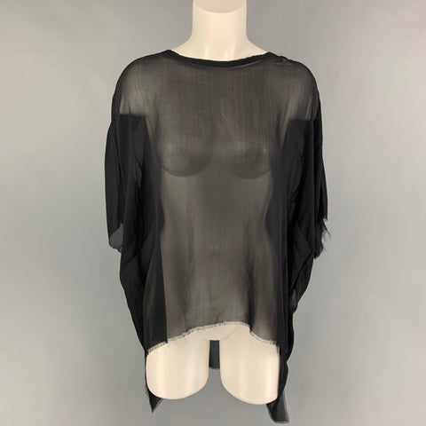 FAITH CONNEXION Talla XS Top de vestido transparente de seda negro