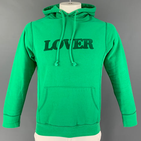 BIANCA CHANDON Size M Green Logo Cotton Hooded Sweatshirt