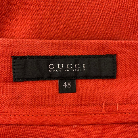 GUCCI Size 32 Orange Cotton / Polyamide Straight Jeans