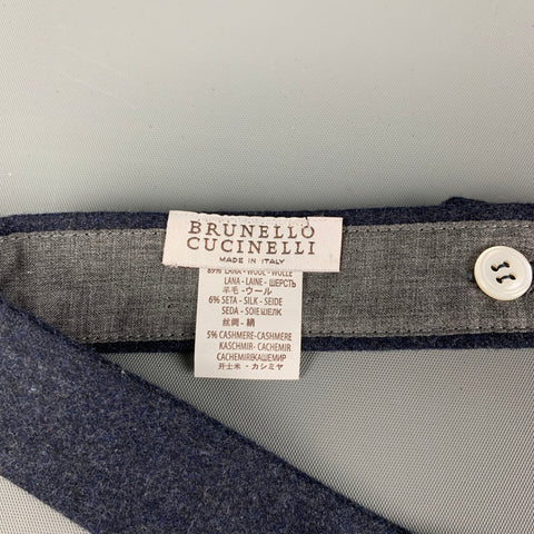 BRUNELLO CUCINELLI Navy Wool Blend Bow Tie