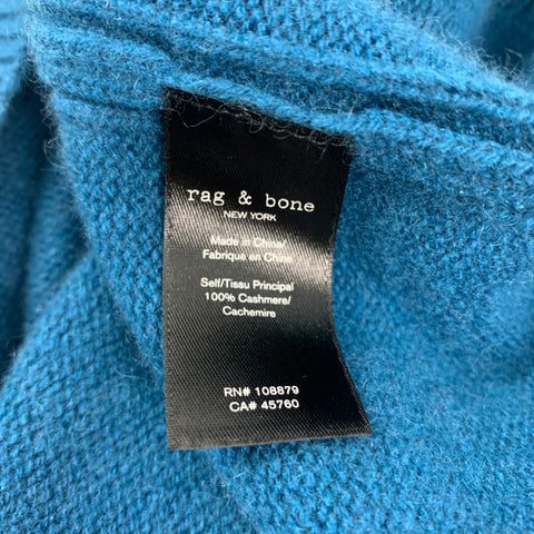 RAG & BONE Size XL Blue Knitted Cashmere Crew-Neck Sweater