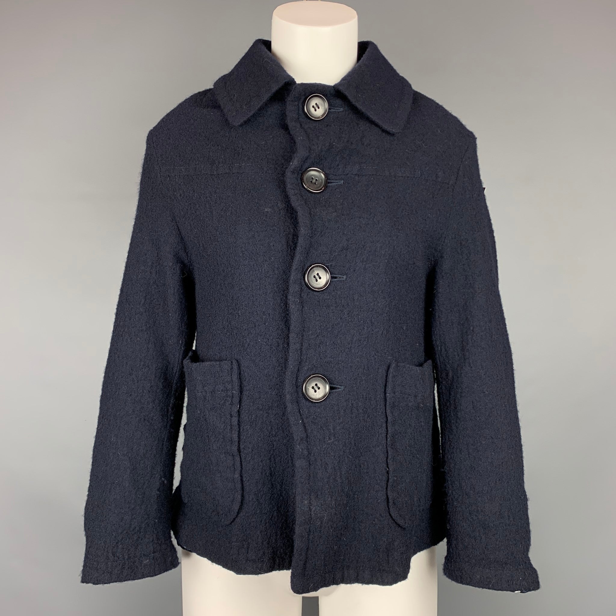 ジャケット・アウター tricot COMME des GARCONS Wool Jacket COMME des GARCONS TRICOT Size S Navy Textured Wool Jacket – Sui