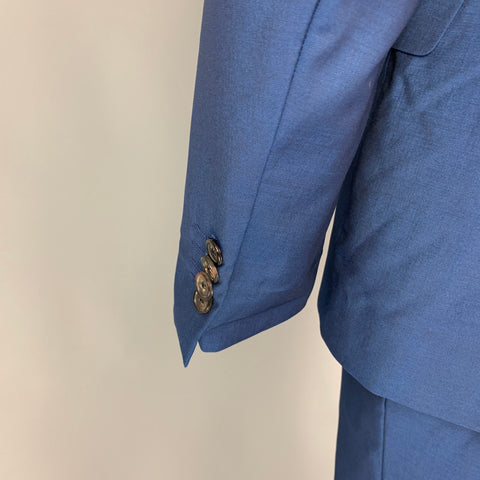 PAUL SMITH Size 42 Regular Blue Wool Notch Lapel Suit
