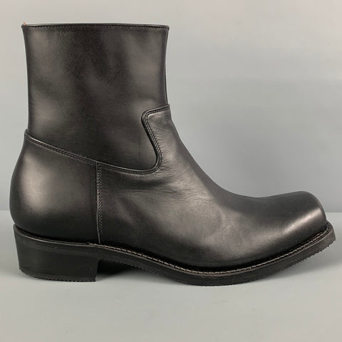 CHRISTIAN DADA Size 9 Black Leather Side Zipper Boots
