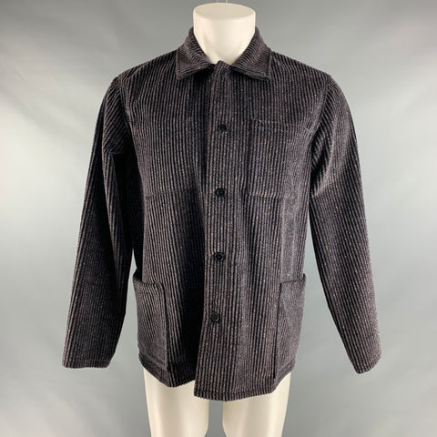 BLLUEMADE Taille M Veste boutonnée en coton velours côtelé gris beige