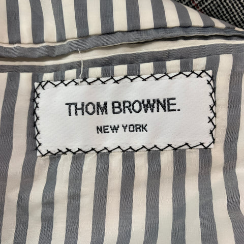 THOM BROWNE Size 40 Black White Glenplaid Wool Notch Lapel Suit