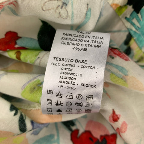 BARENA Taille XS Chemise à manches longues en coton imprimé multicolore