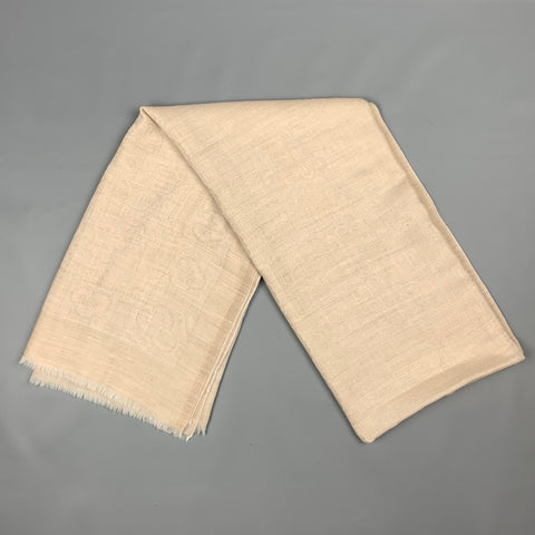ECO TOOSH Bufanda con flecos de cachemir en jacquard beige