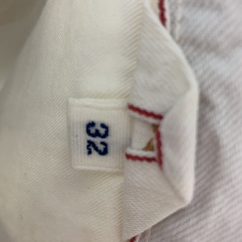45rpm Size 32 x 36 Cream Solid Cotton Selvedge Denim Button Fly Jeans