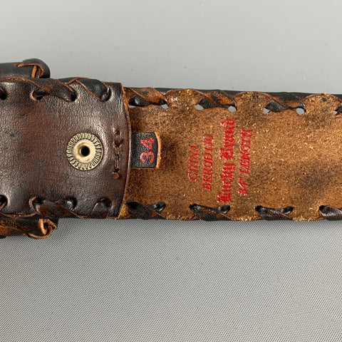 LUCKY BRAND Size 34 Brown Woven Leather Belt