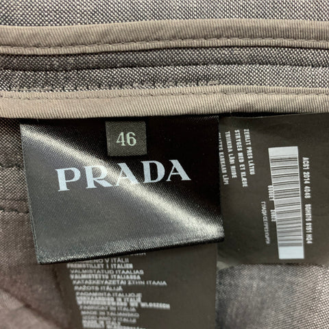PRADA Taille 36 Veste Mohair / Laine à points contrastés gris foncé