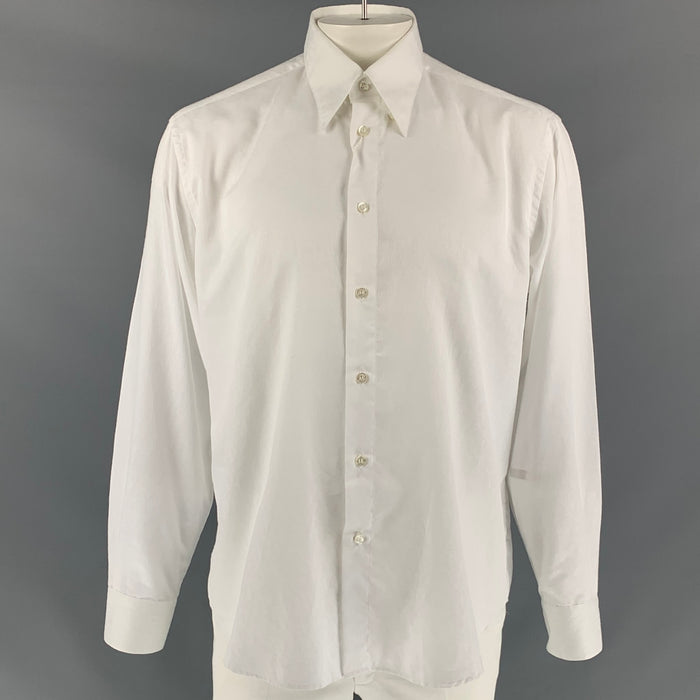 VERSACE COLLECTION Size L White Logo Cotton / Polyester Long Sleeve Shirt