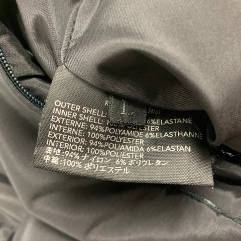 PRADA Size L Black Mixed Fabricd Zip Up Reversible Jacket