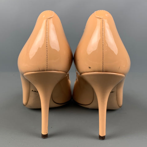 DOLCE & GABBANA Size 7 Beige Patent Leather Pointed Toe Pumps