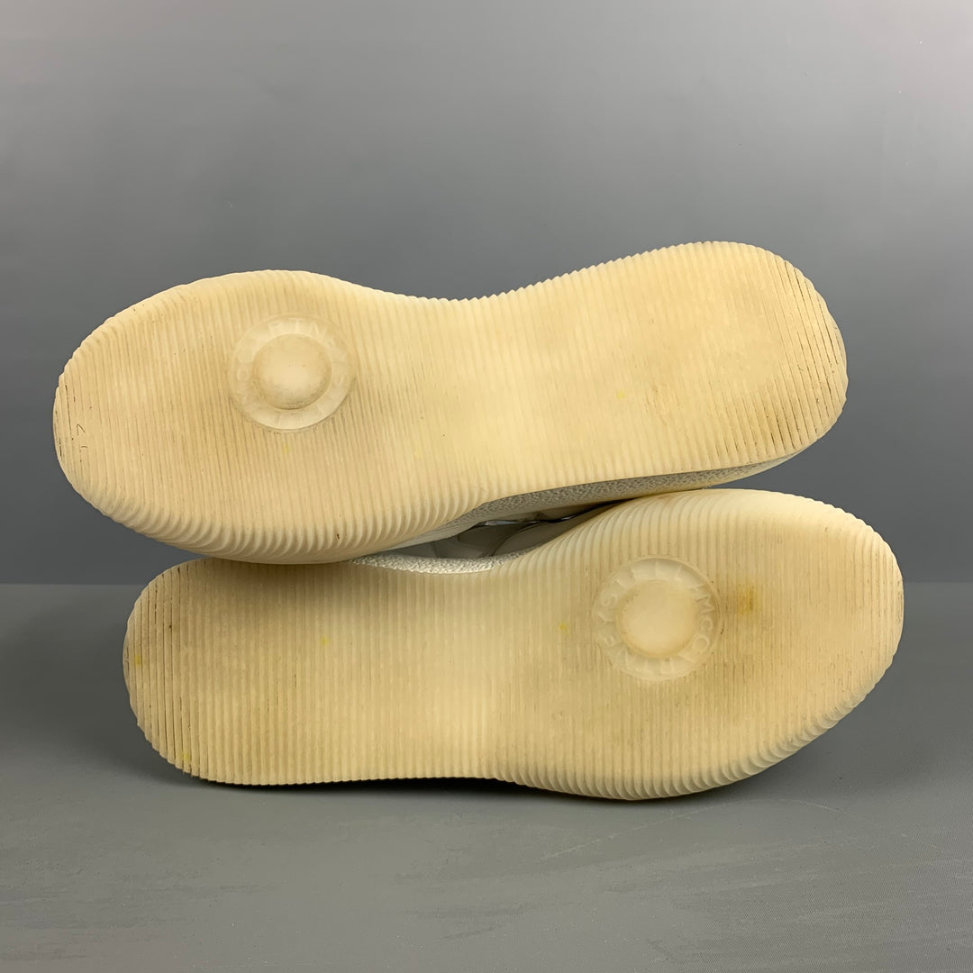 STELLA McCARTNEY Size 11 White Black Contrast Trim Rubber Wedge Sneakers