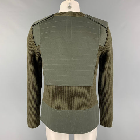 VALENTINO Jersey de cuello redondo de cachemir de lana acanalado verde talla M