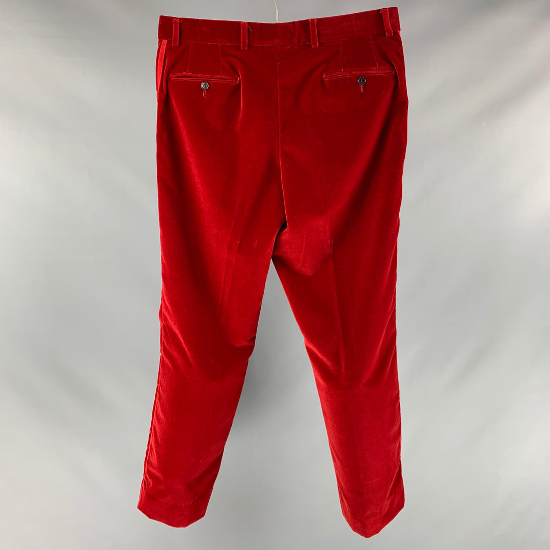 ETRO Size 38 Red Velvet Tuxedo Dress Pants