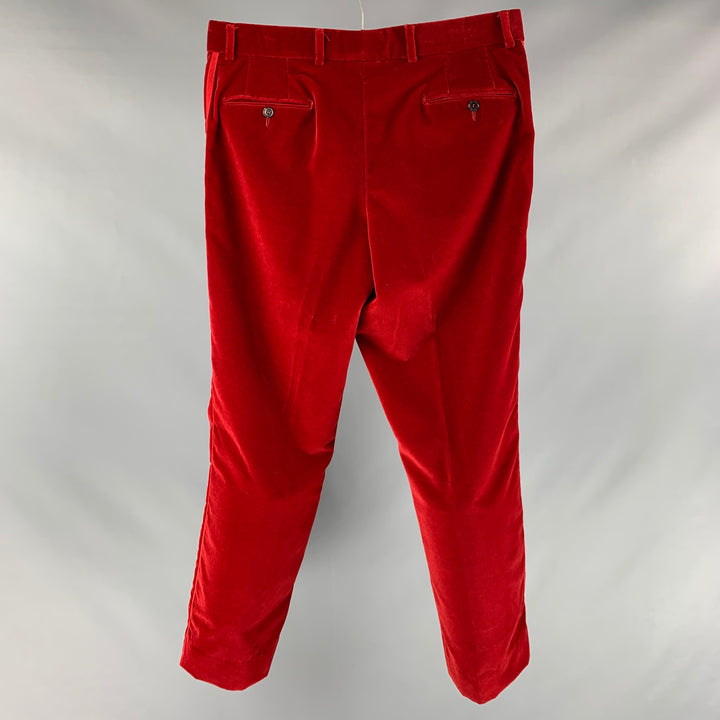 ETRO Size 38 Red Velvet Tuxedo Dress Pants