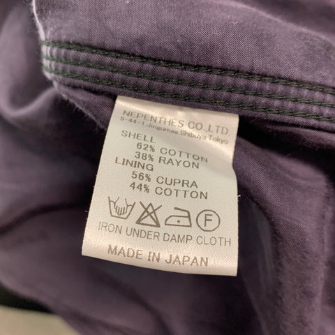 NEEDLES Chaqueta cruzada de rayón de algodón fruncida negra talla M