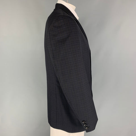 Y's by YOHJI YAMAMOTO Size M Black Brown Checkered Notch Lapel Sport Coat