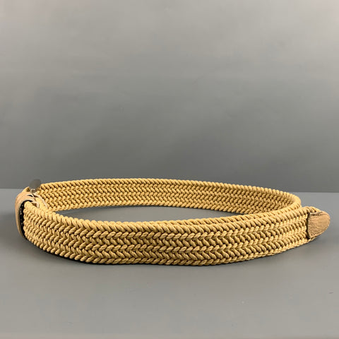 VINTAGE Size L Beige Woven Rope Belt