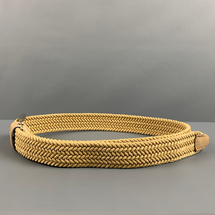 VINTAGE Size L Beige Woven Rope Belt