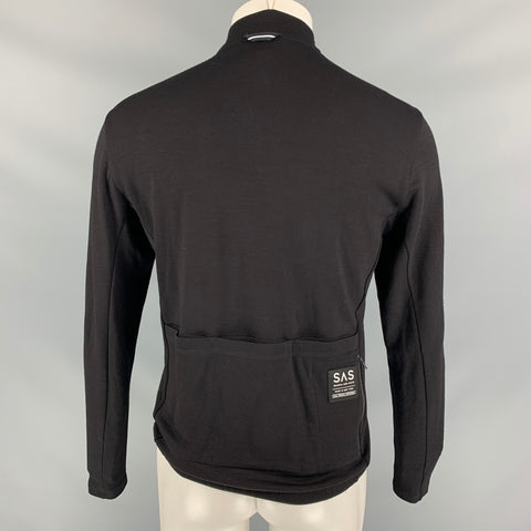 SEARCH AND STATE Size L Black Merino Wool Zip Up Jacket