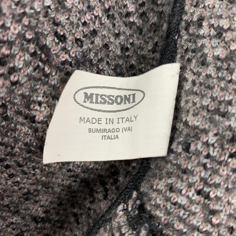 MISSONI Size 4 Charcoal & Silver Knitted Wool Blend Jacket