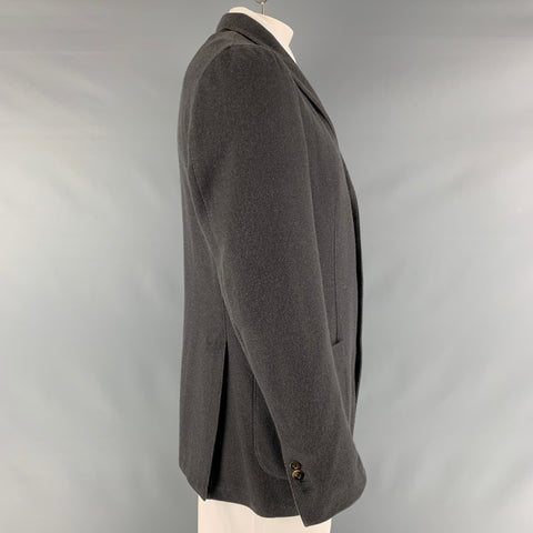 BOGLIOLI Size 44 Grey Cashmere Single Breasted Jacket
