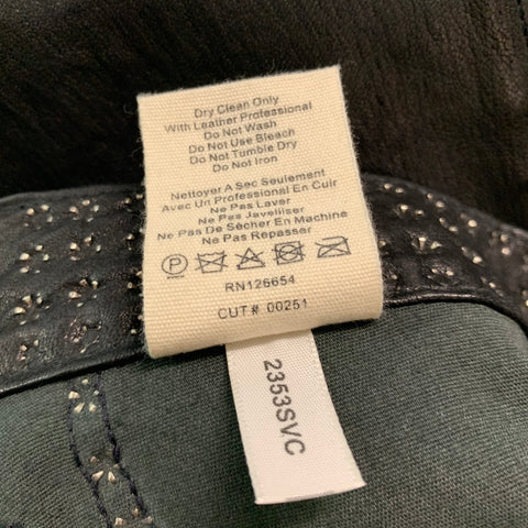 L'AGENCE Size 26 Black Leather Studded Lamb Skin Jean Cut Casual Pants