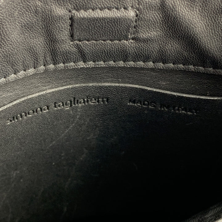 SIMONA TAGLIAFERRI Textured Grey Fabric Shoulder Handbag