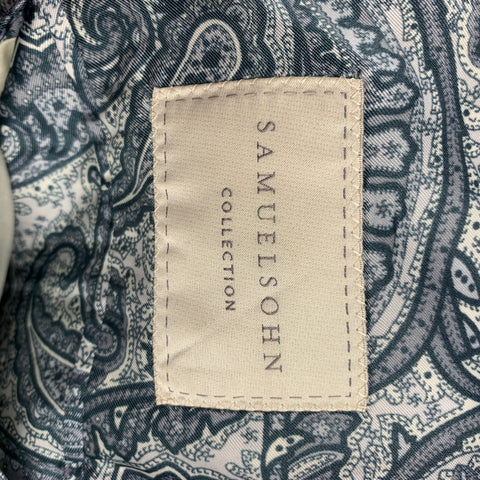 SAMUELSOHN for WILKES BASHFORD Size 38 Regular Navy & White Window Pane Wool / Mohair Suit
