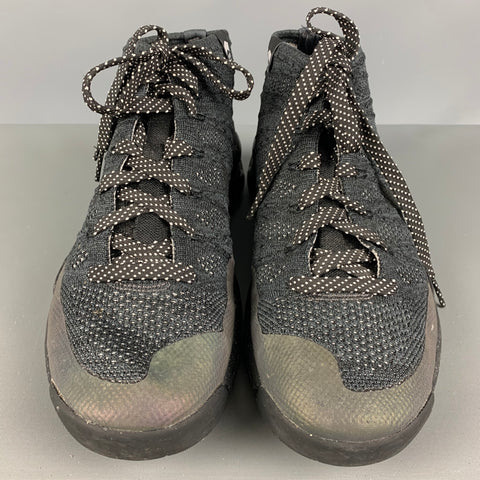 Zapatillas altas NIKE talla 9,5 de acrílico negro y gris