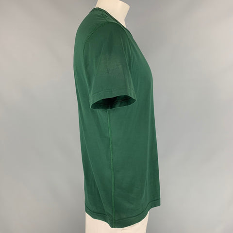 DOLCE & GABBANA Size M Forest Green Cotton Crew-Neck T-shirt