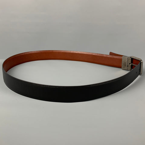 SALVATORE FERRAGAMO Size 40 Tan Black Two Tone Leather Reversible Belt