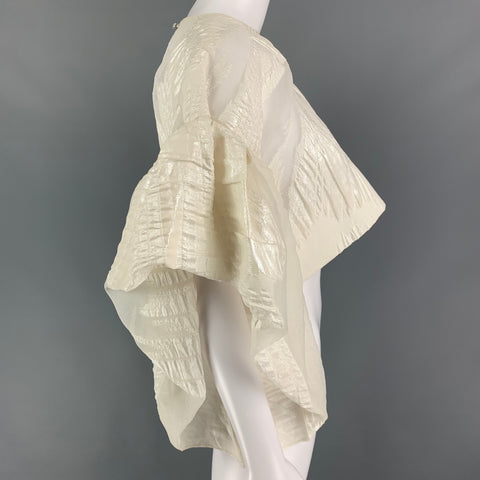 RUBIN SINGER Size One Size White Jacquard Cropped Dress Top