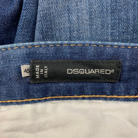 DSQUARED2 Size 30 Indigo Paint Splatter Cotton Skinny Jeans