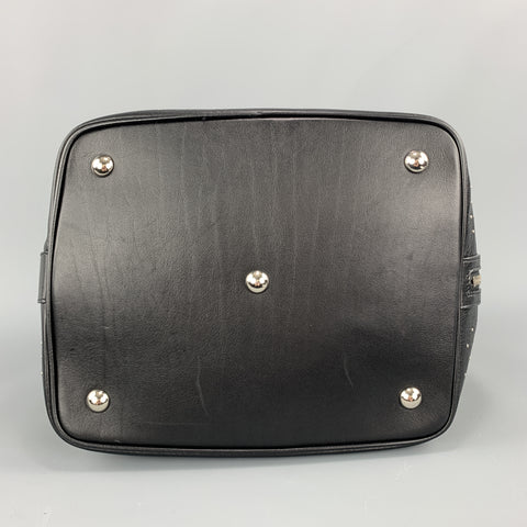 SAINT LAURENT Studded Black Leather Emmanuelle Bucket Bag