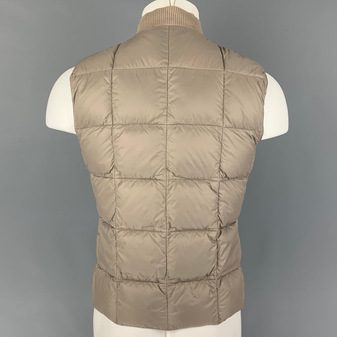 BRUNELLO CUCINELLI Taille S Gilet réversible matelassé rouge taupe