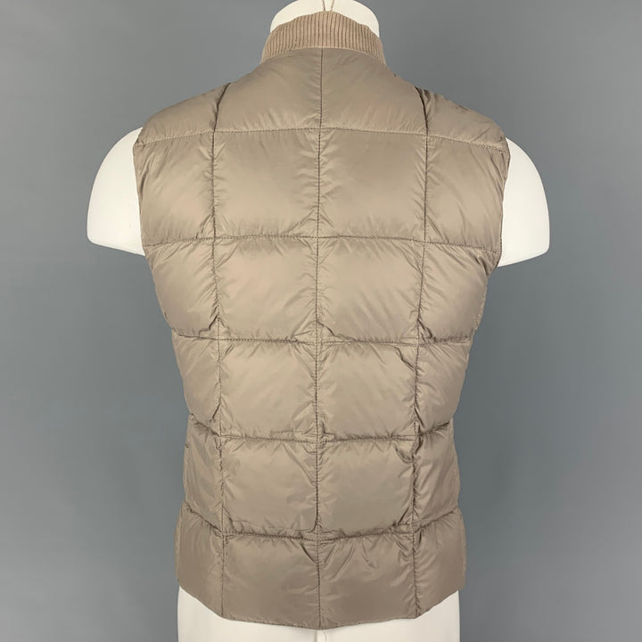 BRUNELLO CUCINELLI Taille S Gilet réversible matelassé rouge taupe