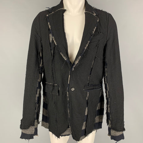 MAISON MIHARA YASUHIRO Size 36 Black Grey Mixed Fabrics Jacket