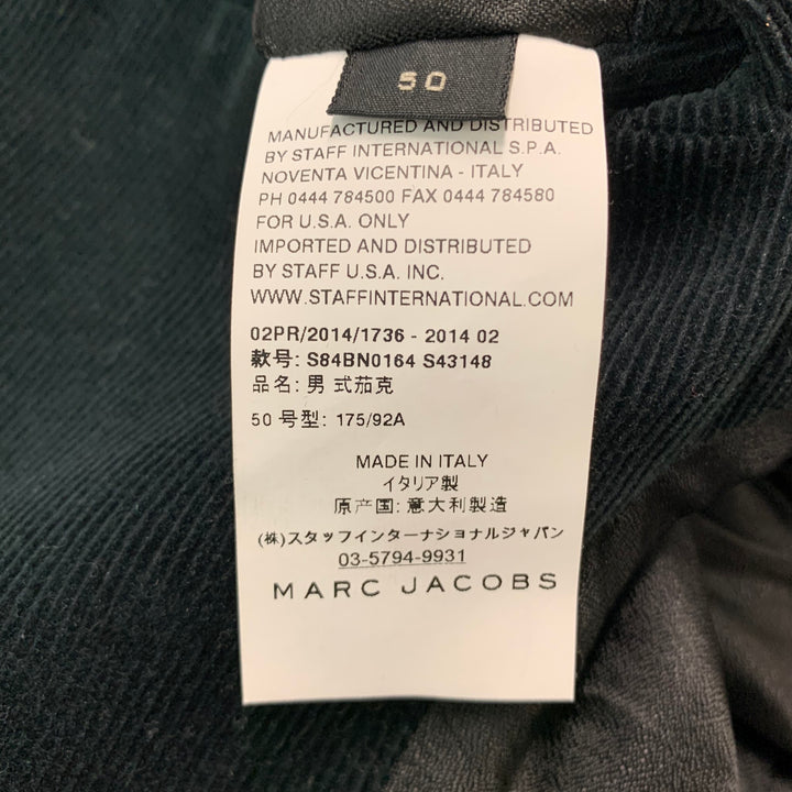 MARC JACOBS Size 40 Black Corduroy Cotton Notch Lapel Suit