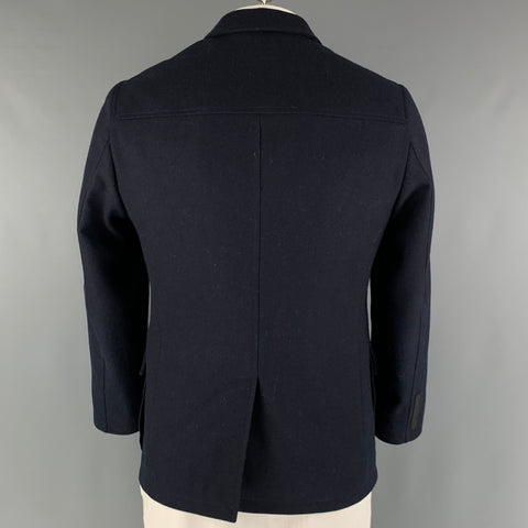 PRADA Size 42 Navy Wool Single breasted Jacket