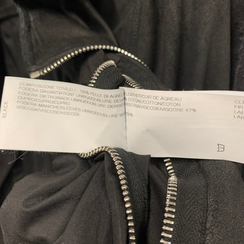 RICK OWENS Size 42 Black Leather Biker Jacket