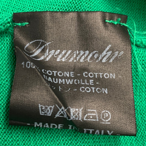 DRUMOHR Size M Green Cotton Short Sleeve Polo