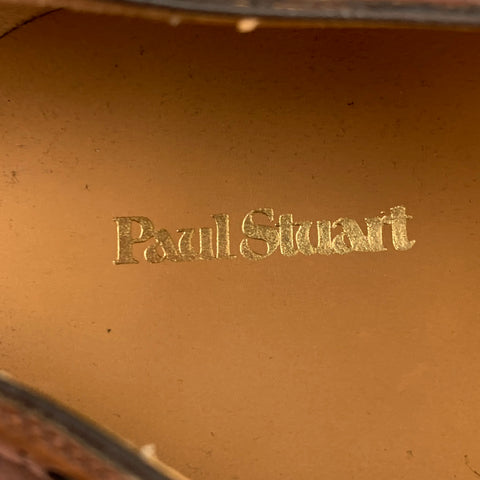PAUL STUART Size 11.5 Brown Antique Leather Double Monk Strap Loafers