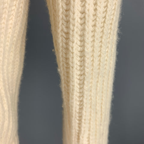 MAISON MARTIN MARGIELA Size M Cream Knit Wool Shawl Collar Cardigan