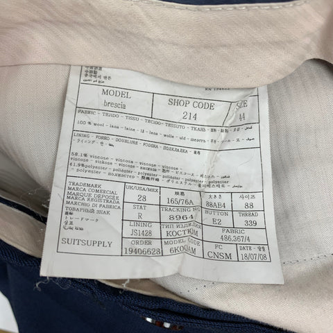 SUIT SUPPLY Size 28 Navy Wool Flat Front Dress Pants