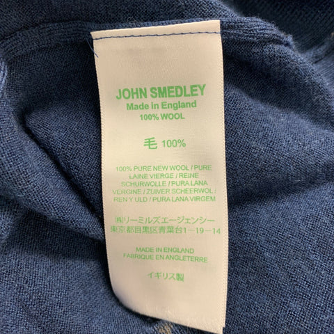 JOHN SMEDLEY Taille L Pull col V en laine marine