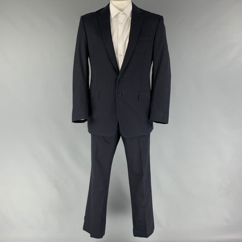 RALPH LAUREN Black Label Size 42 Regular Navy Cotton Notch Lapel Suit